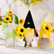 3Pcs Spring Gnomes Easter Decorations, Handmade Summer Sunflower Gnomes Faceless Plush Doll, Spring Farmhouse Sunflower Kitchen Decor, Easter Gnomes Decorations Ornaments for The Home